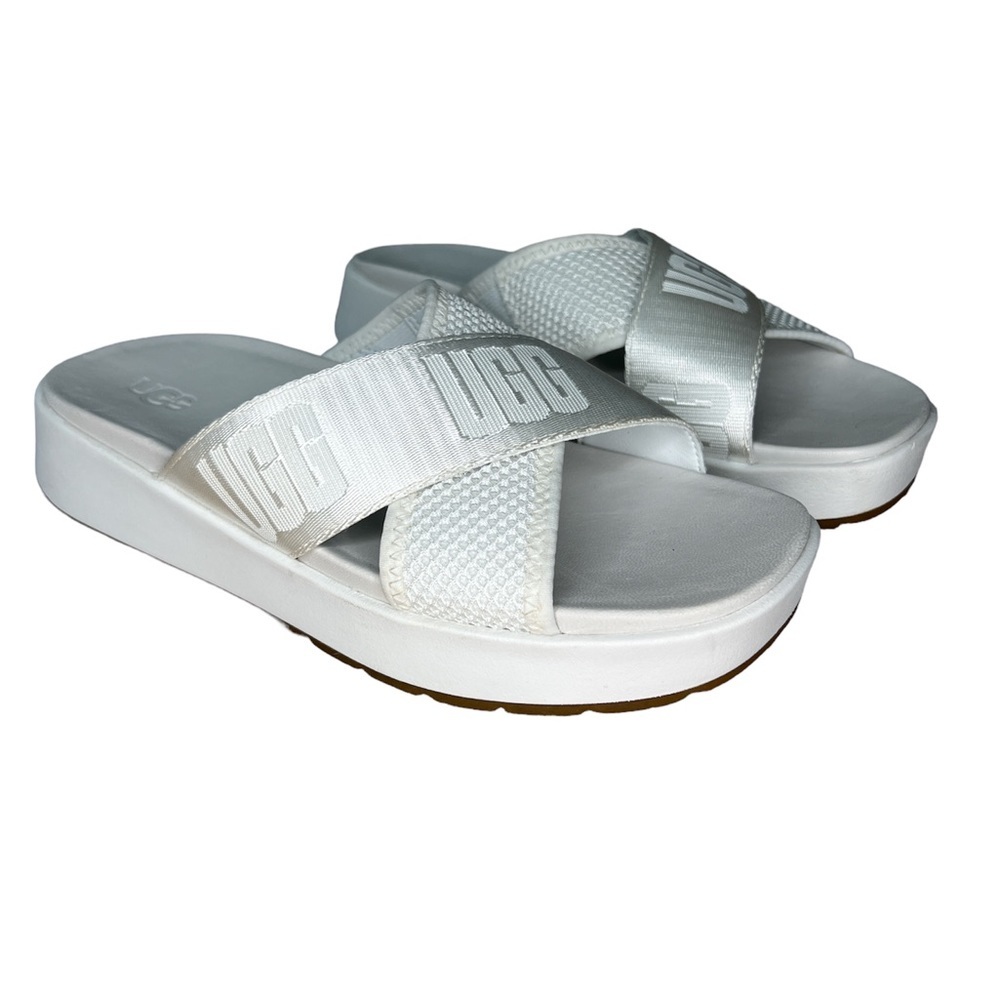 UGG Emily Mesh Leather Slip On Slide Sandals